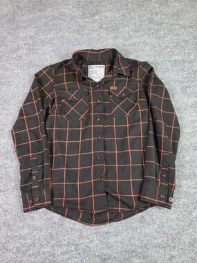 Dixxon Flannel The Hallow Long Sleeve Black Orange Shirt Men Medium Dixon
